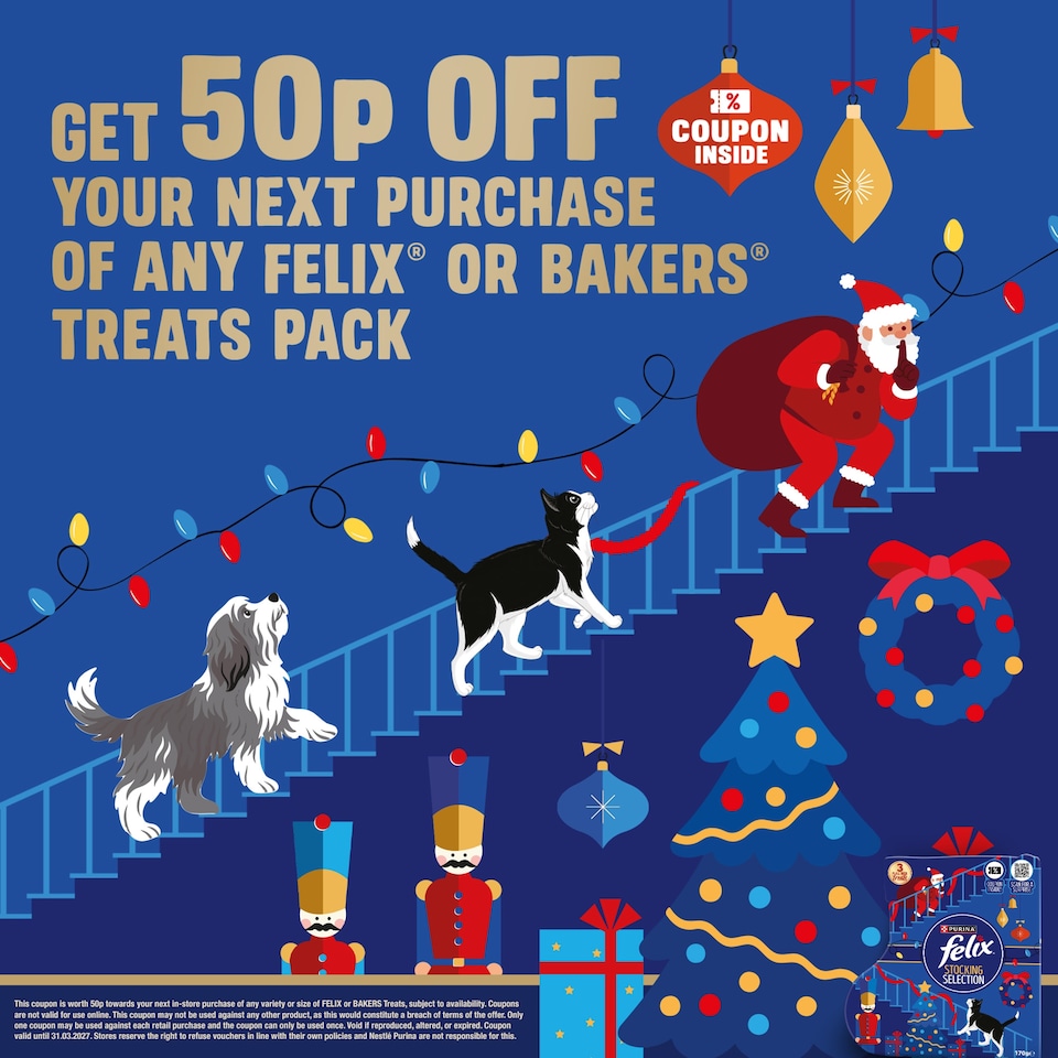 image 1 of FELIX Cat Treats Christmas Selection Stocking 170g