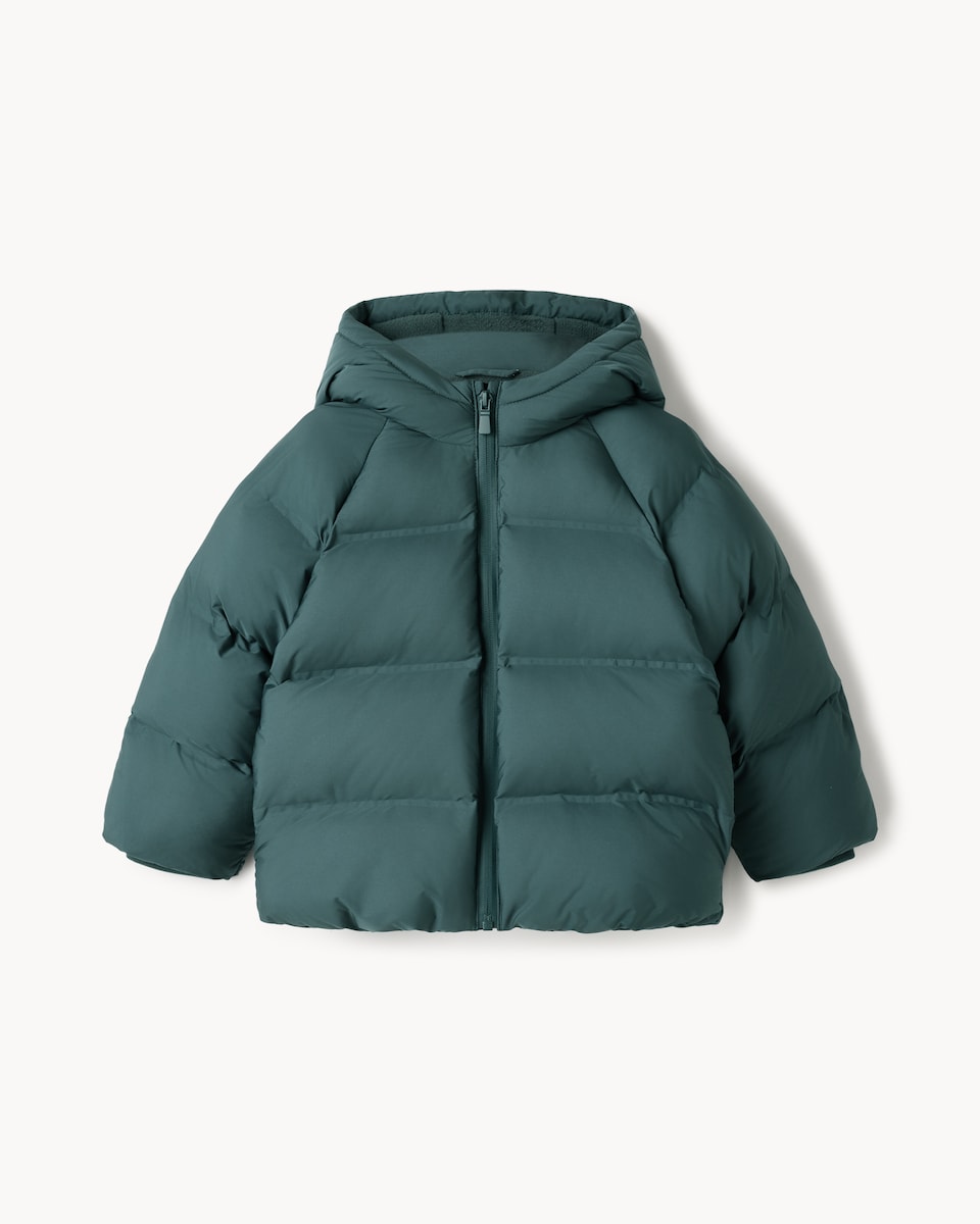 image 1 of F&F Boys Shower Resistant Hooded Padded Coat in Teal