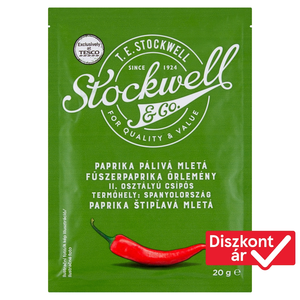 Stockwell & Co. II. osztályú csípős fűszerpaprika őrlemény 20 g