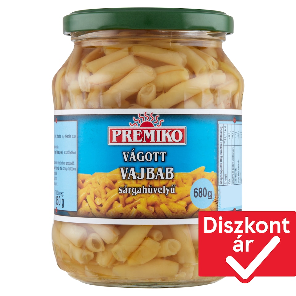 Premiko sárgahüvelyű vágott vajbab 680 g