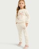 image 2 of F&F Girls Cotton Rich Unicorn Cuffed Joggers in Cream