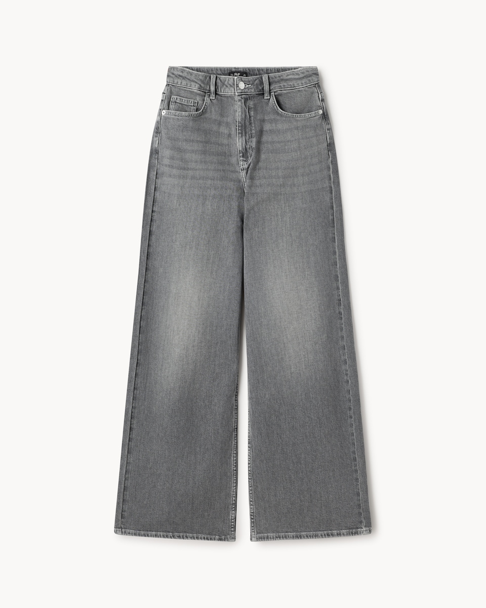 image 1 of F&F High Rise Wide Leg Jeans in Grey