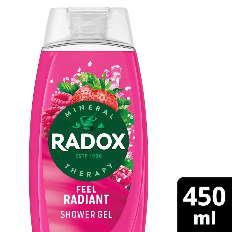 image 1 of Radox Feel Radiant Strawberry & Raspberry Shower Gel 450ml