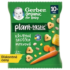 GERBER Organic chrumkavé srdiečka s mrkvou 28 g