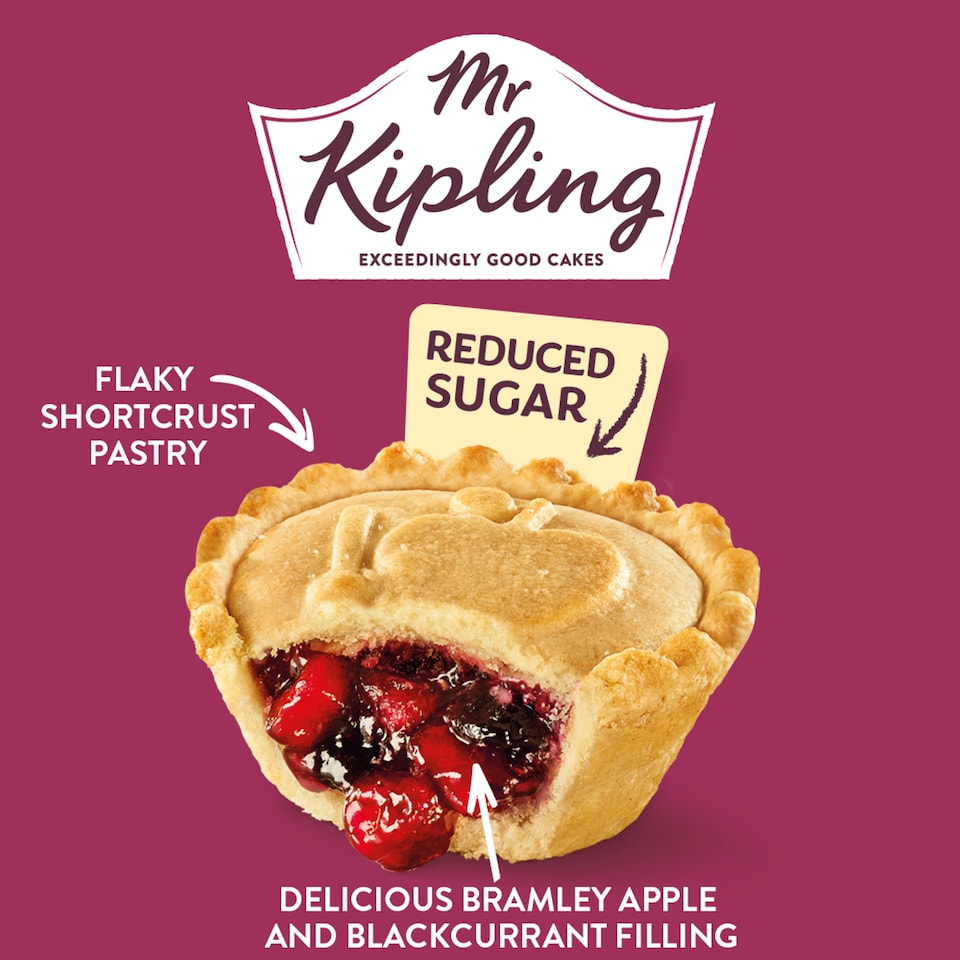 image 1 of Mr Kipling Bramley Apple & Blackcurrant Pie 30% Less Sugar 6 Pack