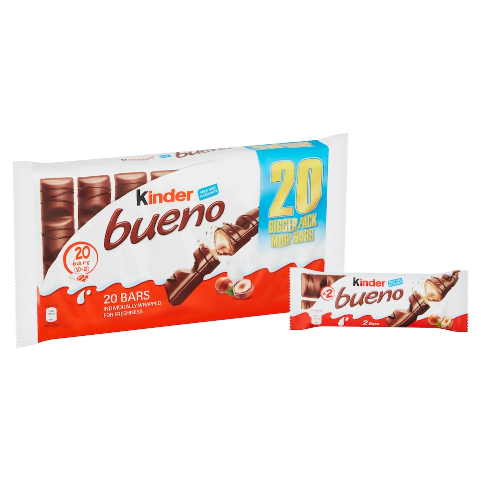 image 1 of Kinder Bueno Chocolate Wafer Bars 10 X 43G