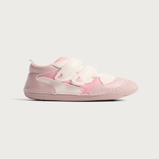 F&F Baby Heart Detail Strap Fastening Pre Walker Shoes in Pink