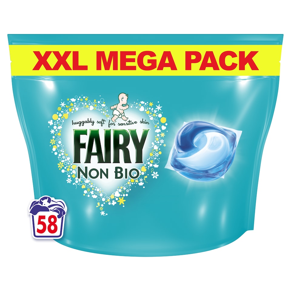 image 1 of Fairy Non Bio Washing Pods for Sensitive Skin 58 Washes 1339.8G
