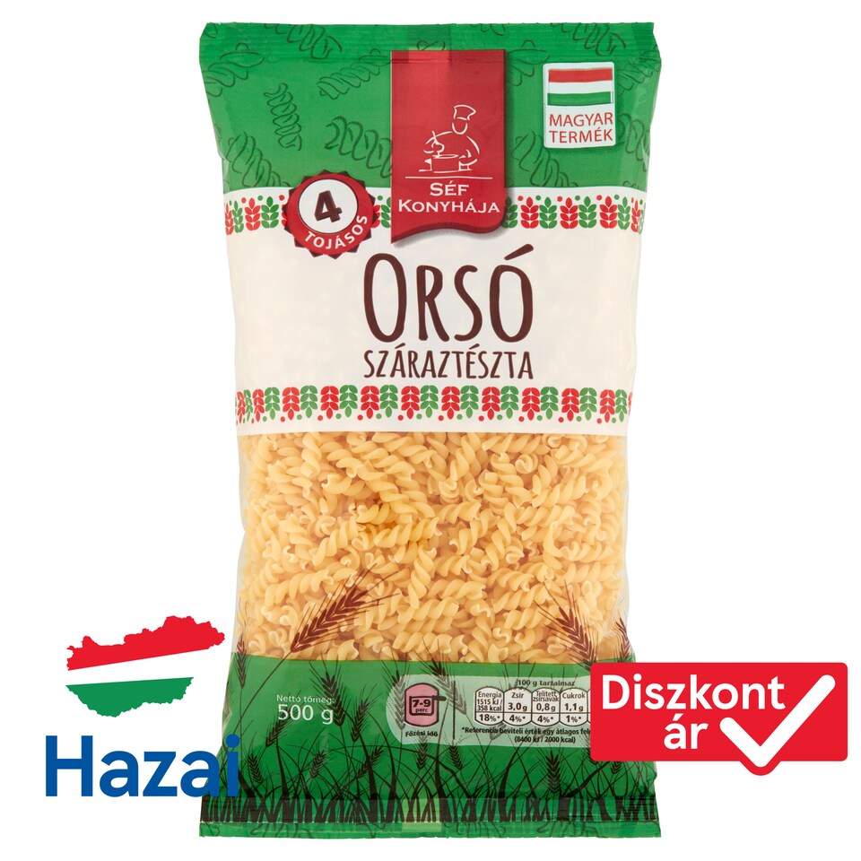 Séf Konyhája orsó 4 tojásos száraztészta 500 g