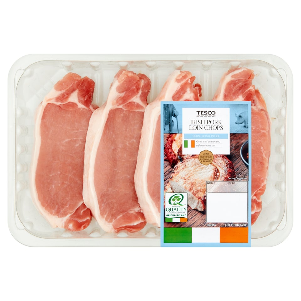 Tesco Irish Boneless Loin Pork Chops 523G