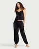 image 2 of F&F 2-Piece Pure Cotton Lace Trim Pyjama Set in Black
