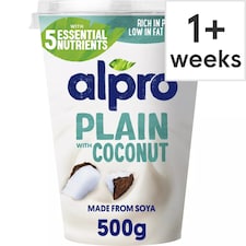 Alpro Plain Coconut Dairy Free Soya Yoghurt Alternative 500g