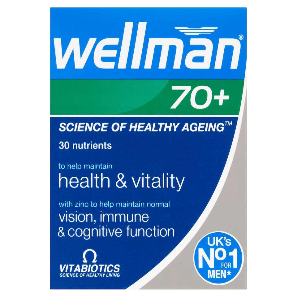 Vitabiotics Wellman 70+ Advanced Vitamin and Mineral Supplement Tablets 30s