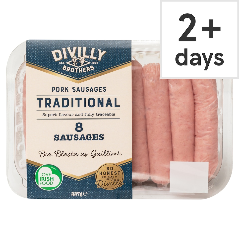 Divilly Brothers Traditional 8 Pork Sausages 227G
