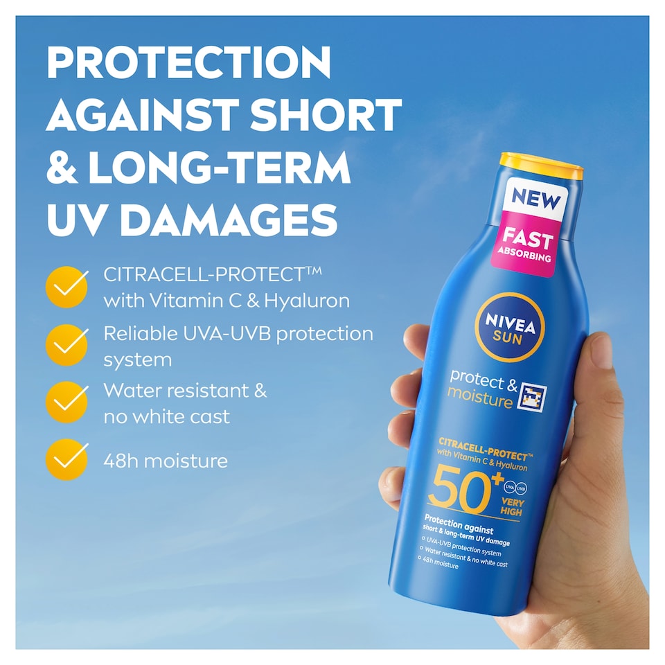 image 1 of NIVEA SUN Protect & Moisture Sun Lotion SPF50+ 200ml