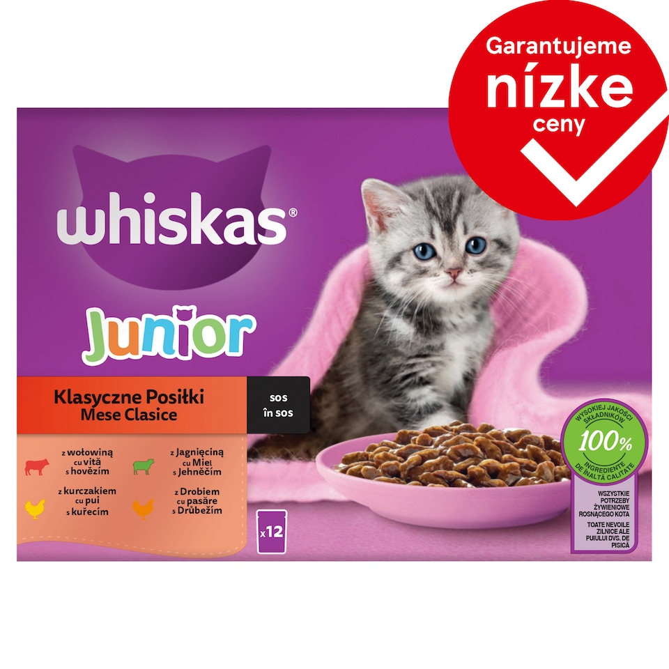 Whiskas Junior Klasické pokrmy v šťave 12 x 85 g (1,02 kg)