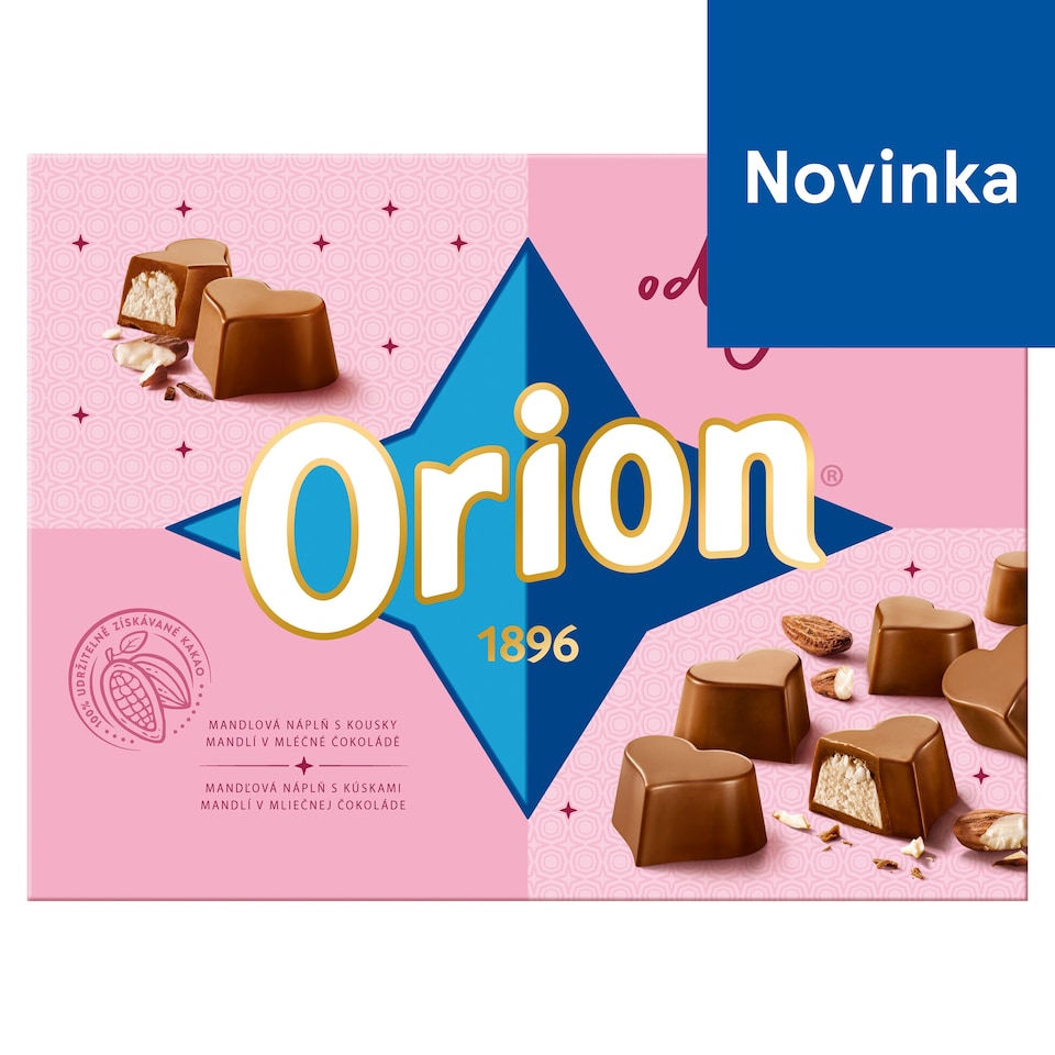 image 1 of ORION From Heart Pralines with Almond Filling and Pieces of Almonds in Milk Chocolate 142 g