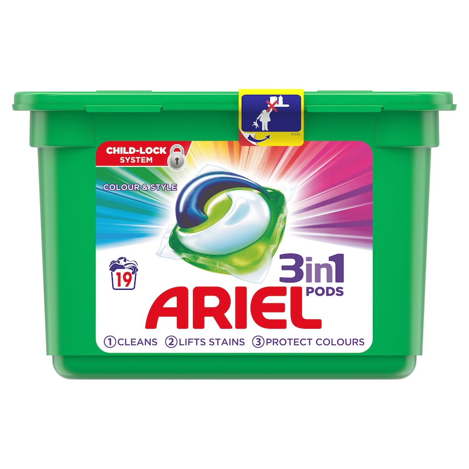 Ariel Colour 3In1 Pods Washing Capsules 19 Washes
