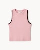 image 3 of F&F Girls Cotton Rich Ribbed Contrast Vest in Pink