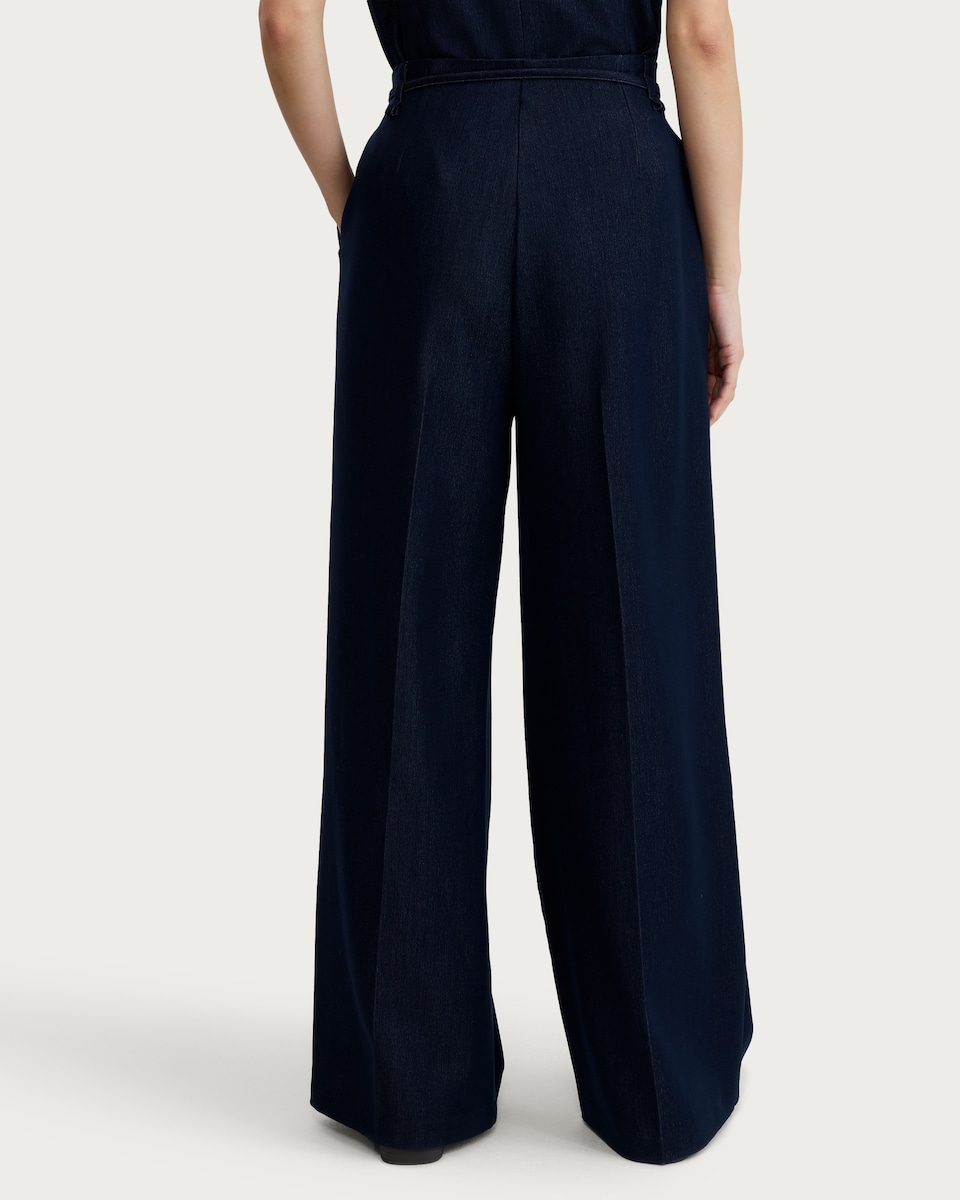 image 1 of F&F Tie Waist Wide Leg Tailored Co-ord Trousers in Blue