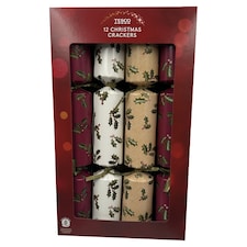 Tesco Holly Cube Christmas Crackers 12 Pack
