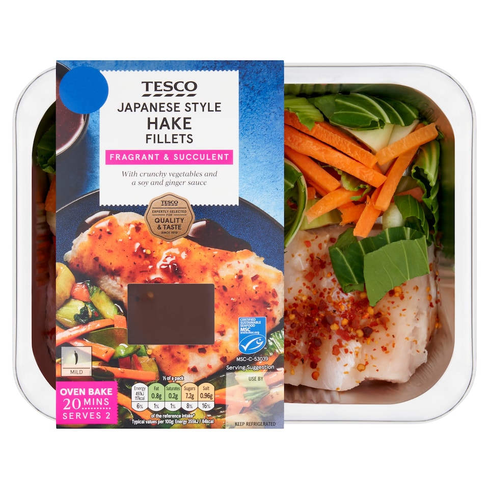Tesco 2 Japanese Style Hake Fillets 340g