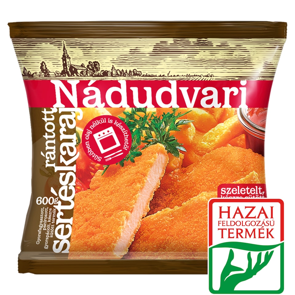 Nádudvari gyorsfagyasztott szeletelt, készre sütött rántott sertéskaraj 600 g