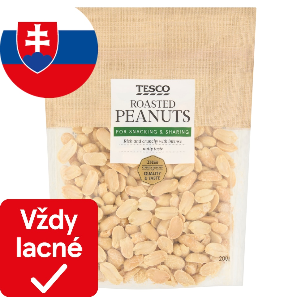 Tesco Arašidy jadrá blanšírované pražené nesolené 200 g