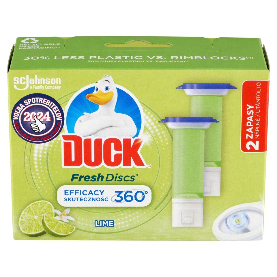 image 1 of Duck Fresh Discs WC Cleaner Lime Refill 2 x 36 ml (72 ml)
