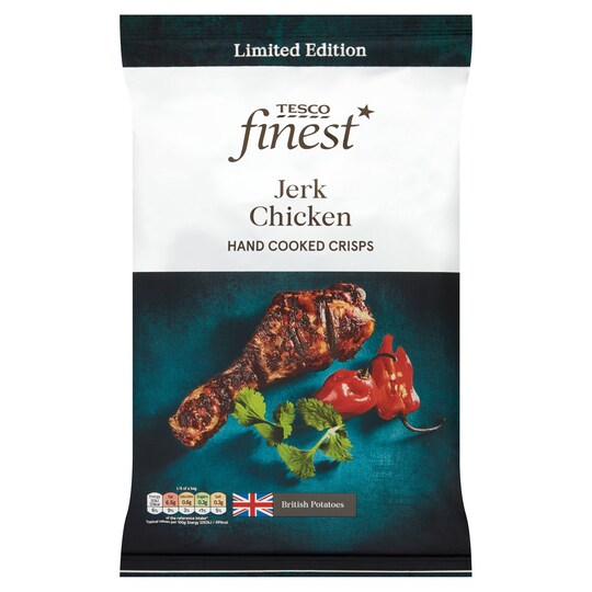 Tesco Finest Jerk Chicken Handcooked Crisps 150G Tesco Groceries