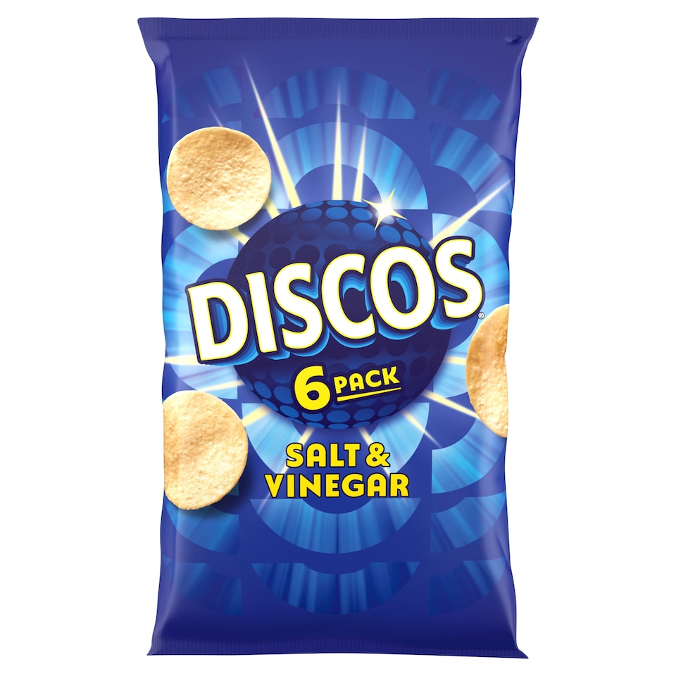 image 1 of Discos Salt & Vinegar Flavour Crisps 6 x 25.5g