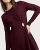 image 2 of F&F Textured Metal Buckle Long Sleeved Dress in Burgundy