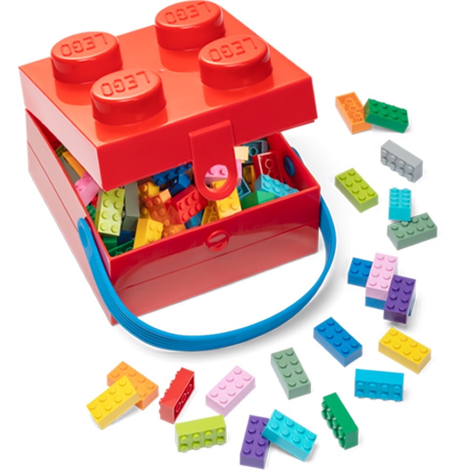 image 1 of Lego Box With Handle Red 165 x 173 x 116 mm