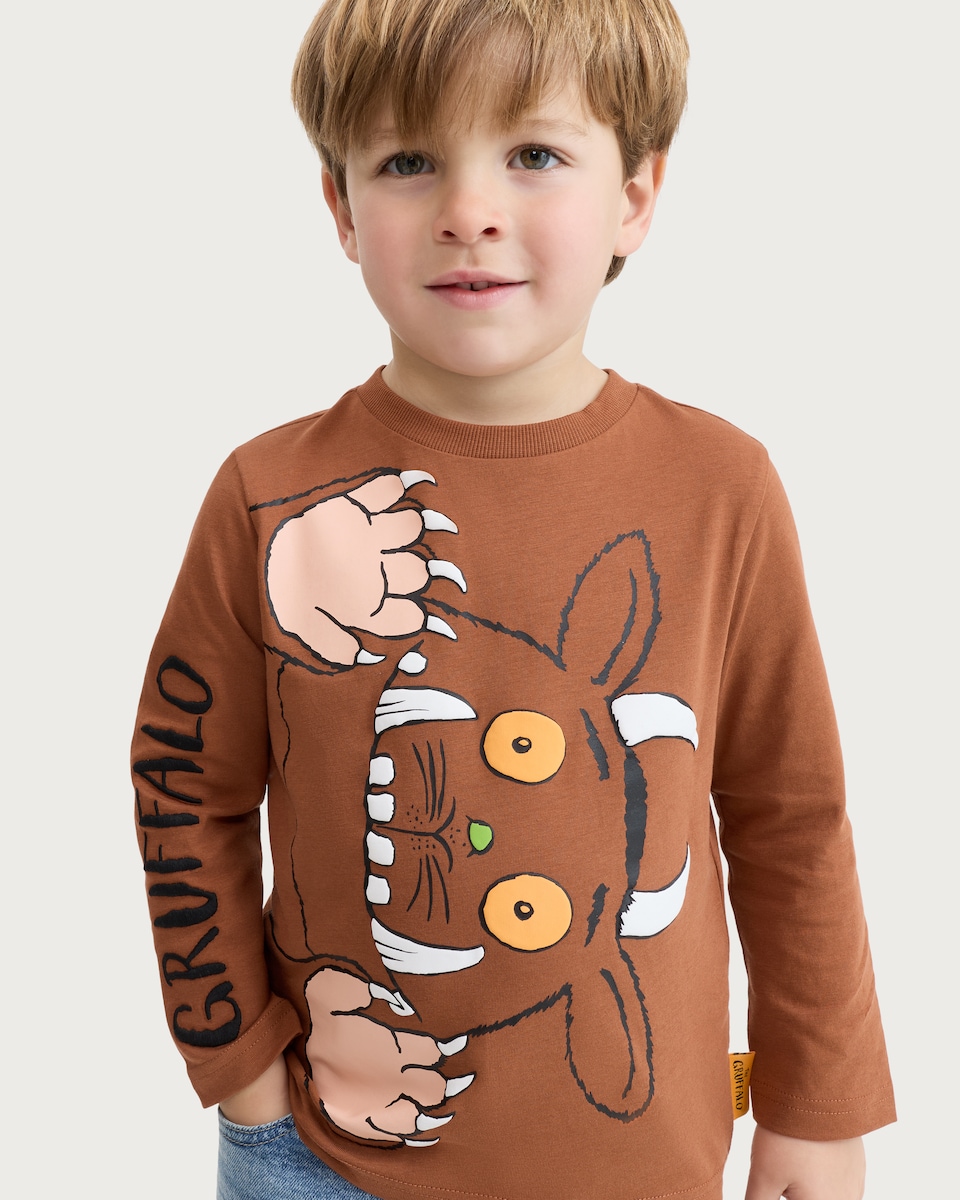 image 1 of Gruffalo Pure Cotton Long Sleeved Top in Brown