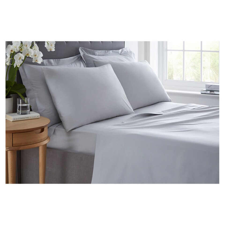 West Park Silver 100 Cotton Deep Fitted Sheet Double Tesco Groceries