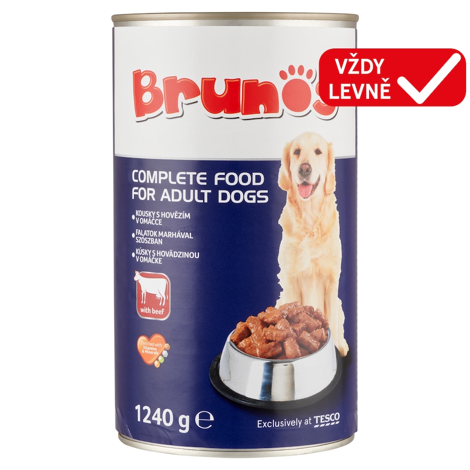 Brunos Complete Food for Adult Dogs with Beef 1240g