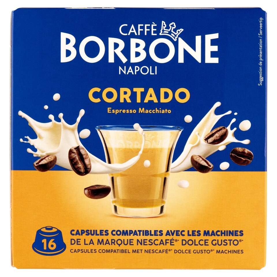 Caffè Borbone Cortado instant kávéitalpor készítmény tejes kávé ízesítéssel 16 x 6,3 g (100,8 g)