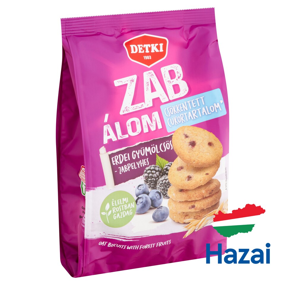 Detki Zab Álom csökkentett cukortartalmú erdei gyümölcsös-zabpelyhes omlós keksz 150 g