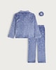 image 2 of F&F Girls Minky Textured Star Print Scrunchie Pyjama Set in Navy