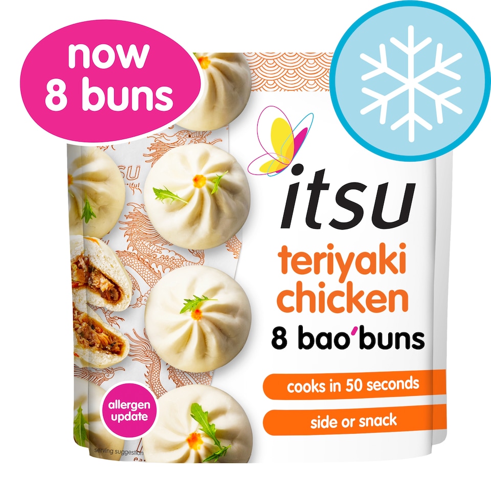 itsu teriyaki chicken 8 bao buns 256g