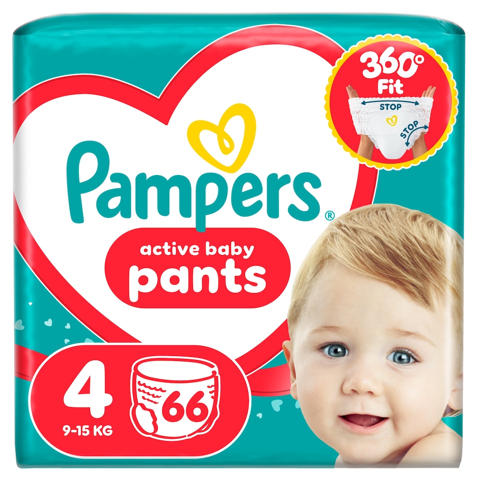 Pampers Active Baby Bugyipelenka, Méret: 4, 66 db Pelenka, 9kg-15kg  1. kép