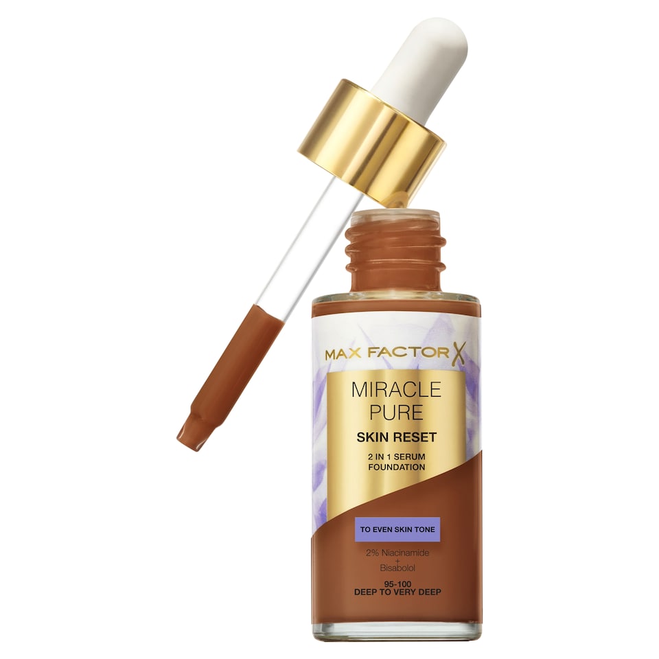 Max Factor Miracle Pure Serum Foundation 95 - 100 Deep to Very Deep 30ml