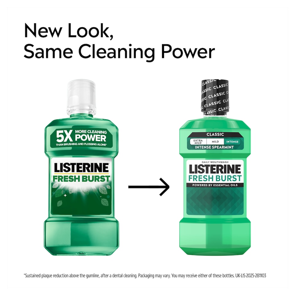 image 1 of Listerine Fresh Burst Antibacterial Mouthwash 500ml