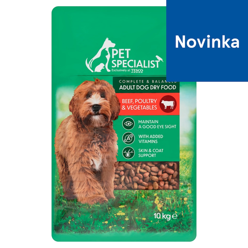 Pet Specialist Complete & Balanced Adult Dog Dry Food Beef, Poultry & Vegetables 10 kg