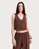 image 1 of F&F Button Front Sleeveless Co-ord Waistcoat in Brown