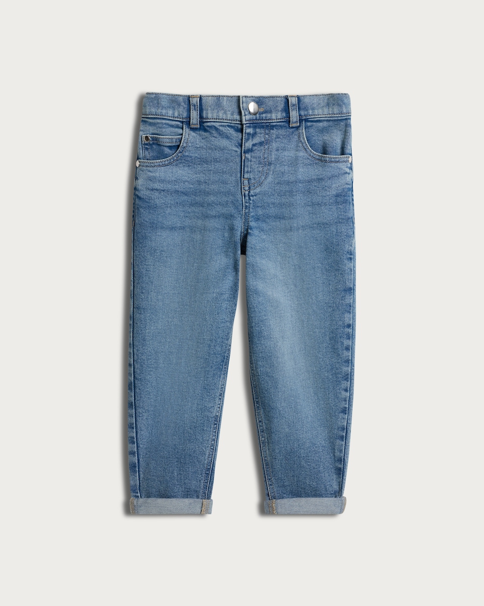 image 1 of F&F Boys Cotton Rich Loose Fit Jeans in Blue