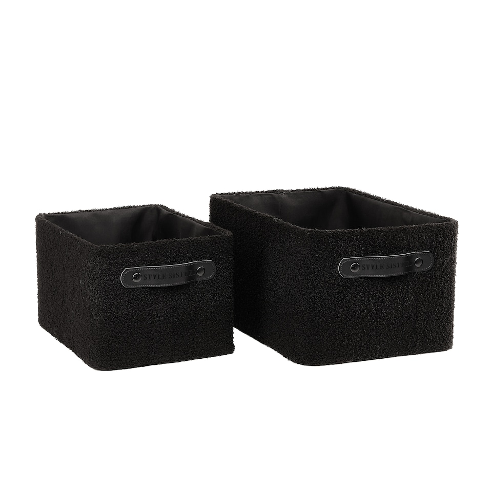 image 1 of Style Sisters Boucle Storage Boxes Set of 2