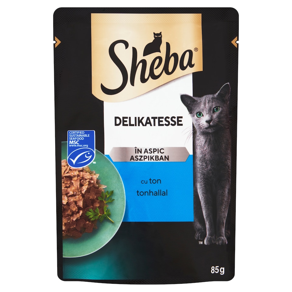 Sheba Delikatesse Kompletní mokré krmivo pro dospělé kočky s tuňákem 85g