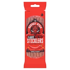 The Hungry Boar Flamin' Piri Piri Sticklers Filled Pork Sticks Clipstrip 50g