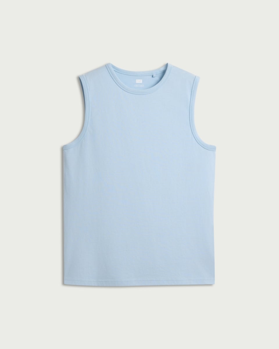 image 1 of F&F Pure Cotton Regular Fit Vest in Blue